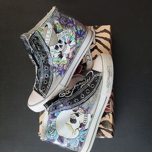 Ed Hardy Women's Love Kills Slowly High Top Sneakers, Size 8